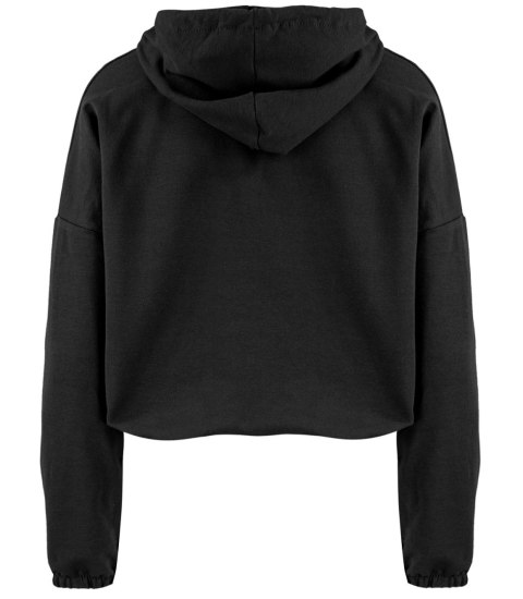 Cienka krótka bluza damska jednokolorowy basic z kapturem JULIA (Czarny) Cienka krótka bluza damska jednokolorowy basic z kapturem JULIA (Czarny)