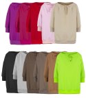Bluza damska oversize z wiązaniem przy dekolcie GRETA (Fioletowy) Bluza damska oversize z wiązaniem przy dekolcie GRETA (Fioletowy)