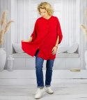 Elegancka koszula tunika oversize ze stójką ANNA (Czerwony) Elegancka koszula tunika oversize ze stójką ANNA (Czerwony)
