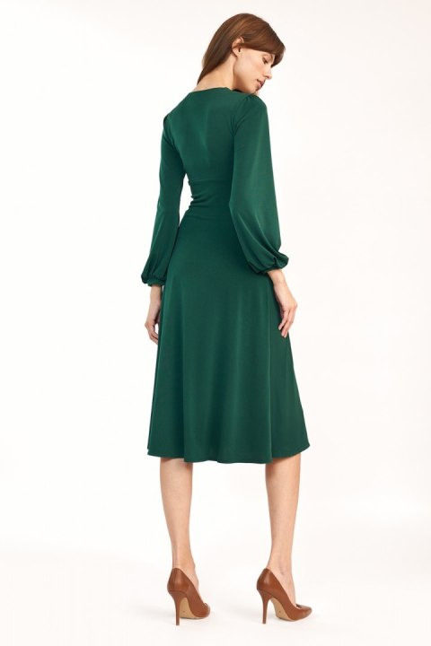 Sukienka Klasyczna zielona sukienka midi S194 Green - Nife - 36 Sukienka Klasyczna zielona sukienka midi S194 Green - Nife - 36