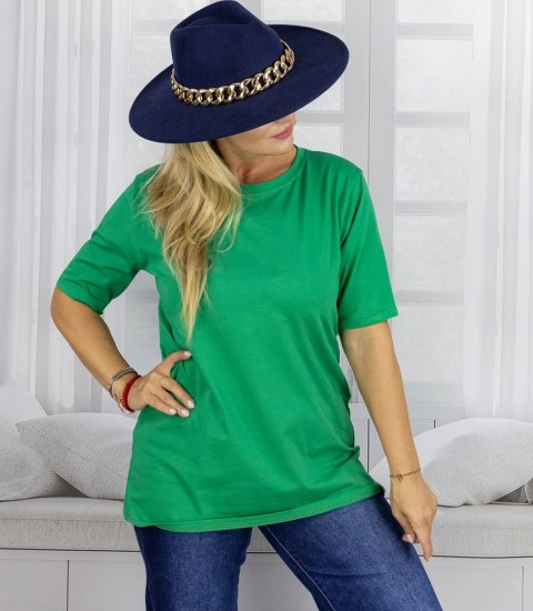 Bluzka koszulka t-shirt z okrągłym dekoltem i rękawem 1/2 EVELINA (Zielony) Bluzka koszulka t-shirt z okrągłym dekoltem i rękawem 1/2 EVELINA (Zielony)