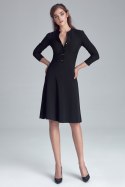 Sukienka zapinana na napy S123 Black - Nife - 42 Sukienka zapinana na napy S123 Black - Nife - 42