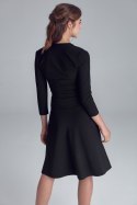 Sukienka zapinana na napy S123 Black - Nife - 42 Sukienka zapinana na napy S123 Black - Nife - 42