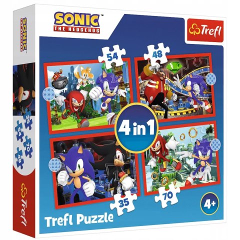 Puzzle 4w1 Sonic Przygody Sonica 4+ Trefl 34625 Puzzle 4w1 Sonic Przygody Sonica 4+ Trefl 34625