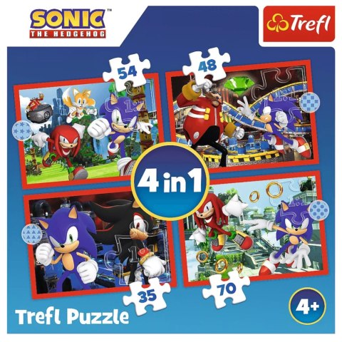 Puzzle 4w1 Sonic Przygody Sonica 4+ Trefl 34625 Puzzle 4w1 Sonic Przygody Sonica 4+ Trefl 34625
