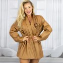 Marynarka oversize z eko skóry z odpinaną różą REMINI (Brązowy) Marynarka oversize z eko skóry z odpinaną różą REMINI (Brązowy)