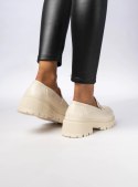 Damskie Mokasyny - Kremowe MILANO BEIGE - 37 Damskie Mokasyny - Kremowe MILANO BEIGE - 37