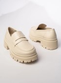 Damskie Mokasyny - Kremowe MILANO BEIGE - 37 Damskie Mokasyny - Kremowe MILANO BEIGE - 37