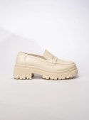 Damskie Mokasyny - Kremowe MILANO BEIGE - 37 Damskie Mokasyny - Kremowe MILANO BEIGE - 37