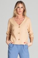 Koszula Damska Model M699 Beige - Figl - XL Koszula Damska Model M699 Beige - Figl - XL
