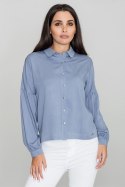 Koszula Damska Model M582 Blue - Figl - S/M Koszula Damska Model M582 Blue - Figl - S/M
