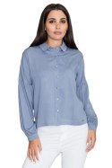 Koszula Damska Model M582 Blue - Figl - S/M Koszula Damska Model M582 Blue - Figl - S/M