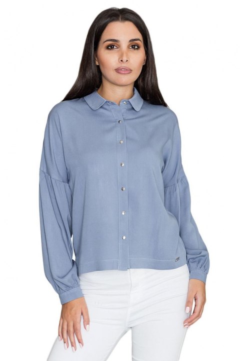 Koszula Damska Model M582 Blue - Figl - S/M Koszula Damska Model M582 Blue - Figl - S/M