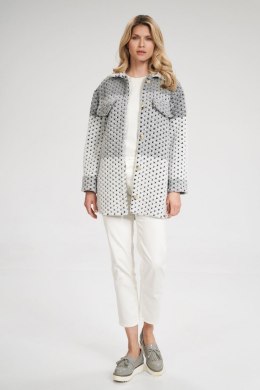 Kurtka Damska Model M857 Grey Pasy - Figl - S/M