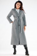 Płaszcz Damski Model A547 Houndstooth - awama - M Płaszcz Damski Model A547 Houndstooth - awama - M