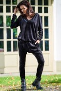 Spodnie Damskie Model A377 Black Welur - awama - S/M Spodnie Damskie Model A377 Black Welur - awama - S/M