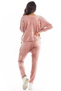 Spodnie Damskie Model A377 Pink Welur - awama - S/M Spodnie Damskie Model A377 Pink Welur - awama - S/M