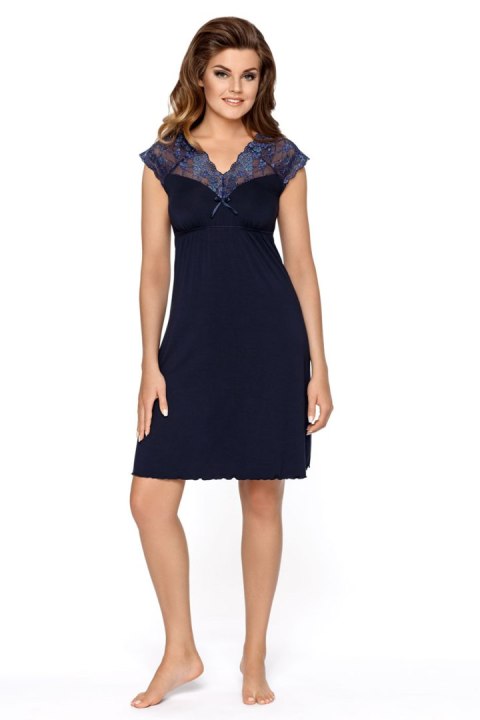 Koszulka nocna Koszula Nocna Model Lilianna Navy - Babella - S Koszulka nocna Koszula Nocna Model Lilianna Navy - Babella - S