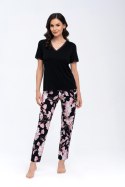 Piżama Damska Model Magnolia Black - Babella - S Piżama Damska Model Magnolia Black - Babella - S