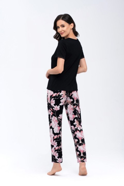 Piżama Damska Model Magnolia Black - Babella - S Piżama Damska Model Magnolia Black - Babella - S