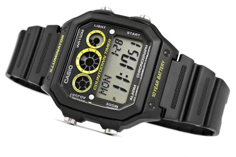 Zegarek Męski CASIO 10 bar do Pływania AE-1300WH-1AVDF Zegarek Męski CASIO 10 bar do Pływania AE-1300WH-1AVDF