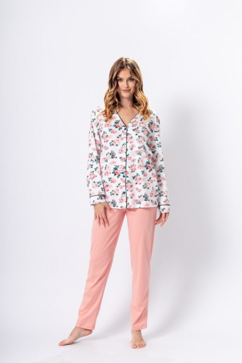 Piżama Damska Model Dalia 1347 White/Brzoskwinia - M-Max - XXL Piżama Damska Model Dalia 1347 White/Brzoskwinia - M-Max - XXL
