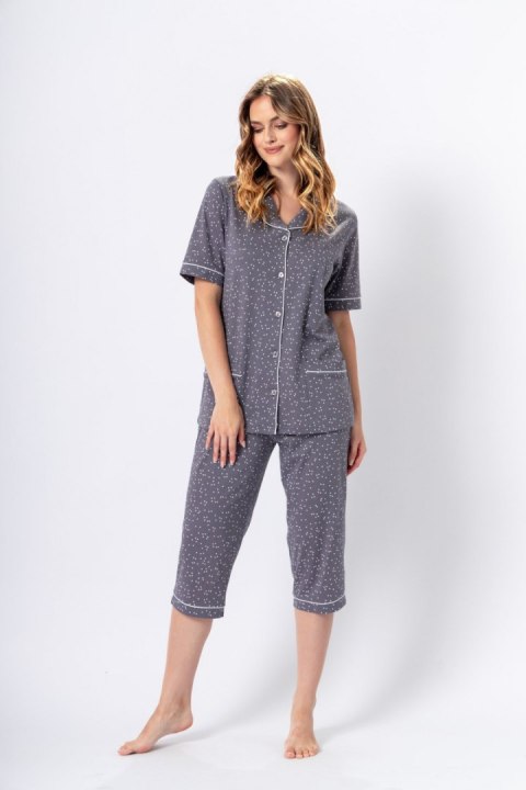 Piżama Damska Model Halima 1374 Plus Size Grey Perła - M-Max - XXXL Piżama Damska Model Halima 1374 Plus Size Grey Perła - M-Max - XXXL