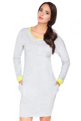 Sukienka Model E5 Light Grey/Limonka - RaWear - 42