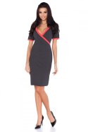 Sukienka Model L2 Dark Grey/Coral - RaWear - 40 Sukienka Model L2 Dark Grey/Coral - RaWear - 40