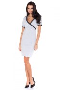 Sukienka Model L4 Light Grey/Dark Grey - RaWear - 34 Sukienka Model L4 Light Grey/Dark Grey - RaWear - 34