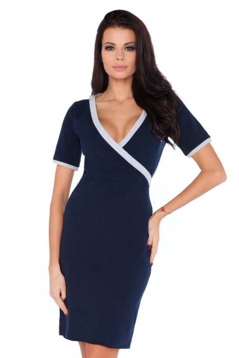 Sukienka Model L7 Navy/Light Grey - RaWear - 40 Sukienka Model L7 Navy/Light Grey - RaWear - 40