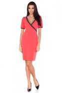 Sukienka Model L8 Coral/Dark Grey - RaWear - 44 Sukienka Model L8 Coral/Dark Grey - RaWear - 44