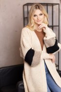 Sweter Kardigan Model 70041 Beige - PeeKaBoo - uniwersalny Sweter Kardigan Model 70041 Beige - PeeKaBoo - uniwersalny