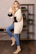 Sweter Kardigan Model 70041 Beige - PeeKaBoo - uniwersalny Sweter Kardigan Model 70041 Beige - PeeKaBoo - uniwersalny