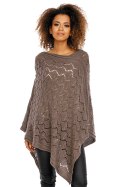 Sweter Poncho model 30012 Mocca - PeeKaBoo - uniwersalny Sweter Poncho model 30012 Mocca - PeeKaBoo - uniwersalny