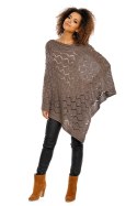 Sweter Poncho model 30012 Mocca - PeeKaBoo - uniwersalny Sweter Poncho model 30012 Mocca - PeeKaBoo - uniwersalny