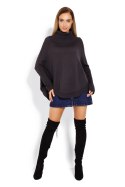Sweter Ponczo Model 70009 Grafit - PeeKaBoo - uniwersalny Sweter Ponczo Model 70009 Grafit - PeeKaBoo - uniwersalny