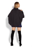 Sweter Ponczo Model 70009 Grafit - PeeKaBoo - uniwersalny Sweter Ponczo Model 70009 Grafit - PeeKaBoo - uniwersalny