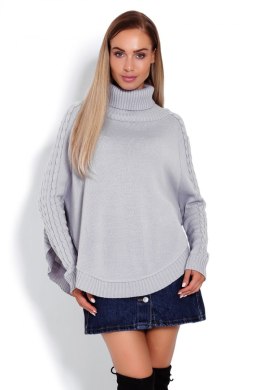 Sweter Ponczo Model 70009 Grey - PeeKaBoo - uniwersalny