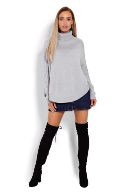 Sweter Ponczo Model 70009 Grey - PeeKaBoo - uniwersalny