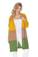 Sweter Kardigan Model 30069 Musztard/Green - PeeKaBoo - uniwersalny Sweter Kardigan Model 30069 Musztard/Green - PeeKaBoo - uniwersalny