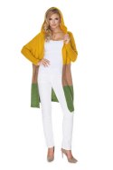 Sweter Kardigan Model 30069 Musztard/Green - PeeKaBoo - uniwersalny Sweter Kardigan Model 30069 Musztard/Green - PeeKaBoo - uniwersalny
