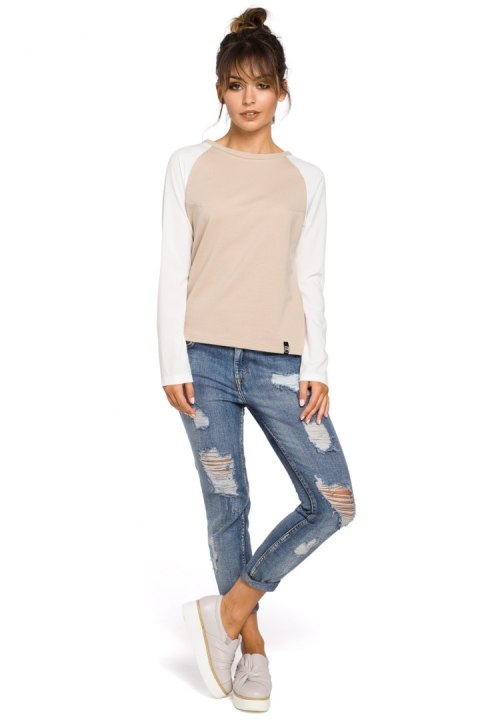 Bluzka Model B047 Beige - BeWear - M Bluzka Model B047 Beige - BeWear - M