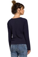 Bluzka Model B047 Navy - BeWear - s Bluzka Model B047 Navy - BeWear - s