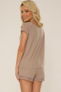 Piżama Damska Model Carmel 766 Light Mocca - De Lafense - XXL Piżama Damska Model Carmel 766 Light Mocca - De Lafense - XXL