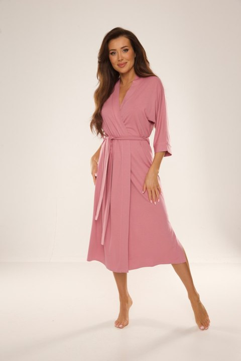 Szlafrok Damski Model Visa 942 Dirty Pink - De Lafense - M Szlafrok Damski Model Visa 942 Dirty Pink - De Lafense - M