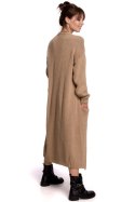 Sweter Kardigan Model BK053 Camel - BE Knit - uniwersalny Sweter Kardigan Model BK053 Camel - BE Knit - uniwersalny