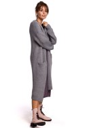 Sweter Kardigan Model BK053 Grey - BE Knit - uniwersalny Sweter Kardigan Model BK053 Grey - BE Knit - uniwersalny