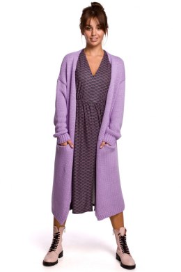 Sweter Kardigan Model BK053 Lawenda - BE Knit - uniwersalny