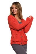Sweter Kardigan Model BK074 Orange - BE Knit - L/XL Sweter Kardigan Model BK074 Orange - BE Knit - L/XL